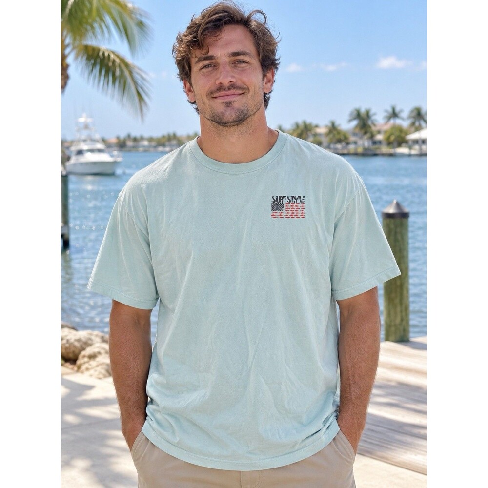 Surf Style Ft Walton Beach Florida Fish Flag T Shirt Unisex XL Made in USA
